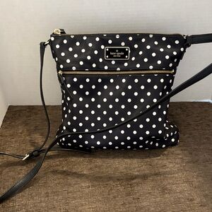 Kate Spade Black and White Polka Dot Crossbody Bag